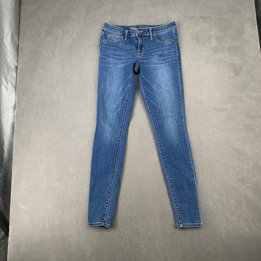 Mossimo Supply Co Womens Mid Rise Jegging Power Stretch Blue Skinny Jeans‎ 6/28L